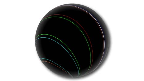 esfera de línea rayada aislada sobre fondo blanco. esfera animada.