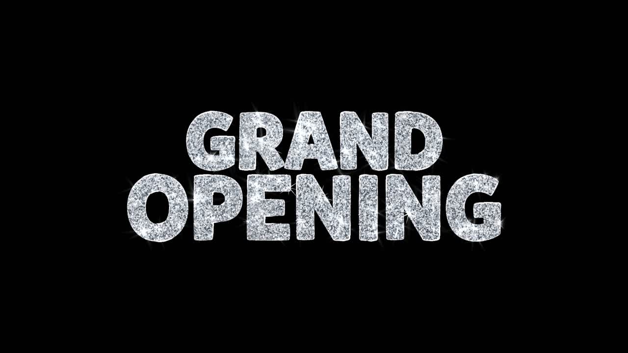 Grand Opening Sparkling Text Graphic