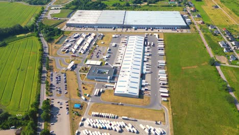 aerial view of goods warehouse
