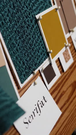 design inspiration mood board with fabric samples