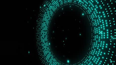 animation of spinning blue glowing circles on black background