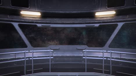 viajando a través del espacio como se ve a través de una nave espacial puente vistas pantalla