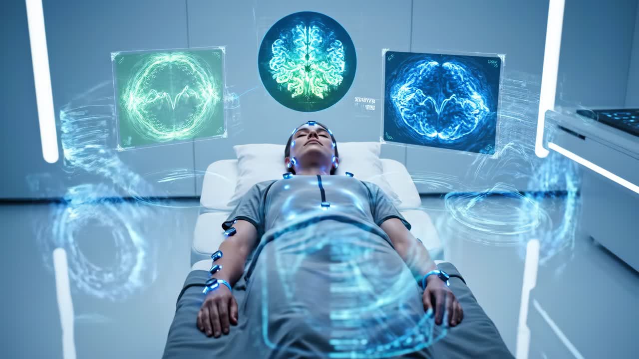 Scansione cerebrale futuristica di un paziente