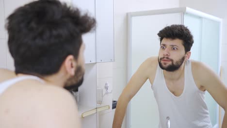 mentally ill man talks to himself.