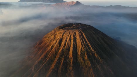 drone footage flying above mt