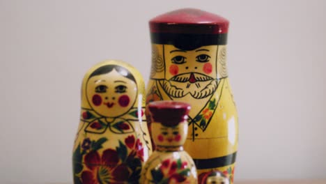 russian doll family - wooden antique toy