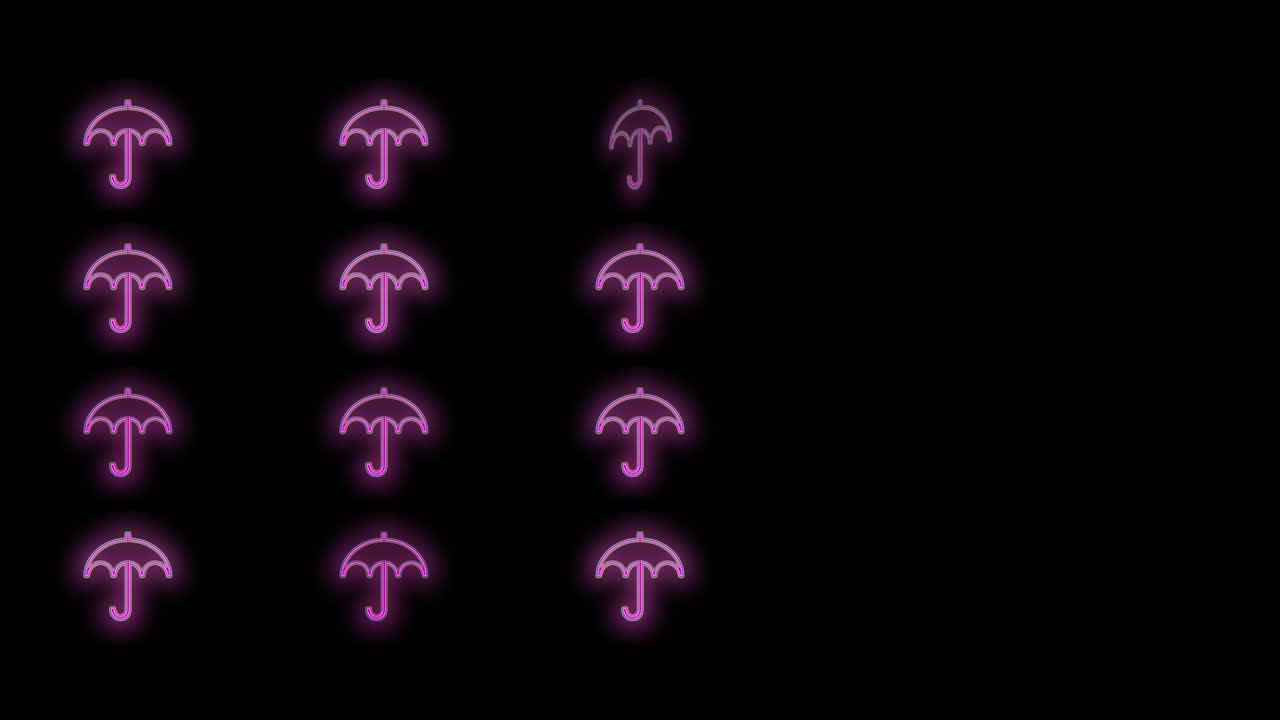 patrón de paraguas rosa con luz de neón