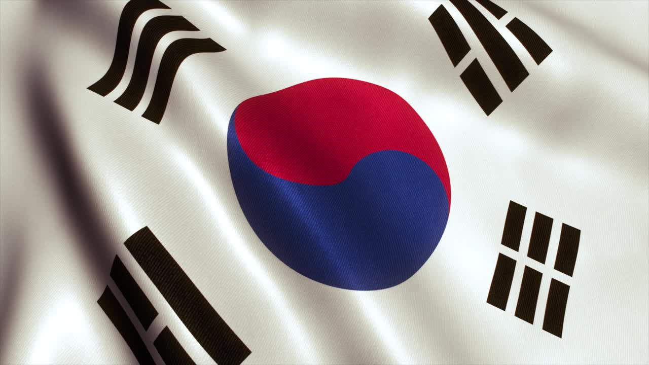 el video de la bandera de corea del sur - 4k