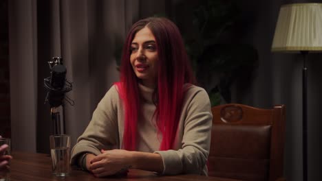 podcast interview with a woman