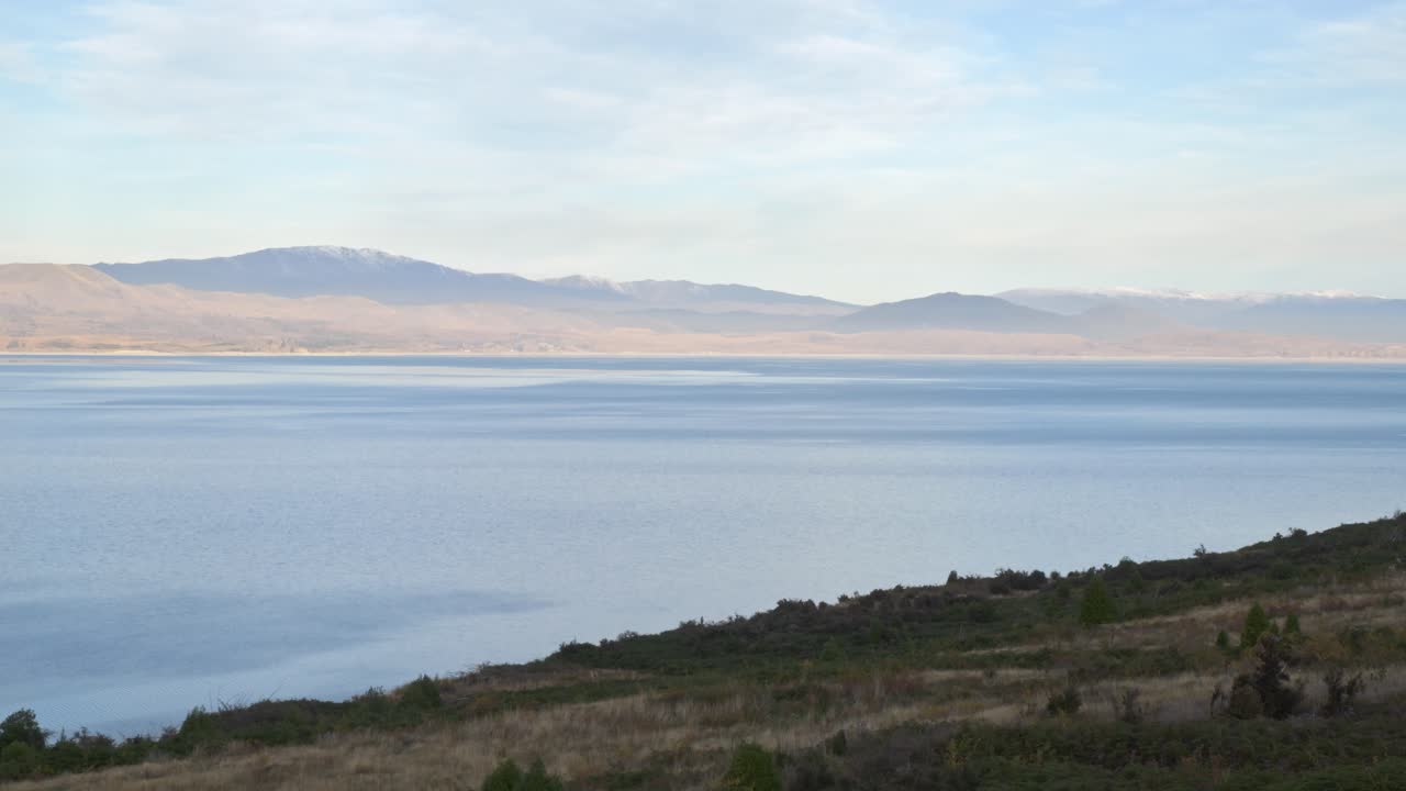 Misty Landscape Of Lake Pukaki In South Island, New Zealand - Wide Shot