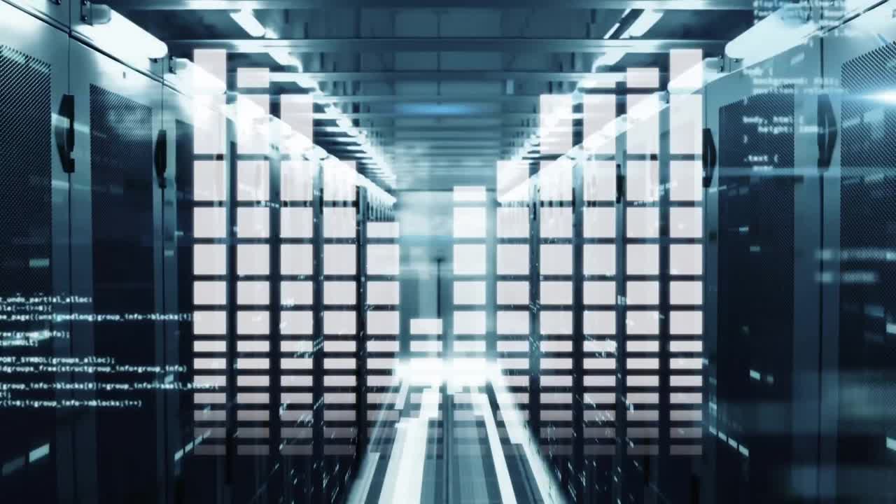 Animation of digital data processing over computer servers
