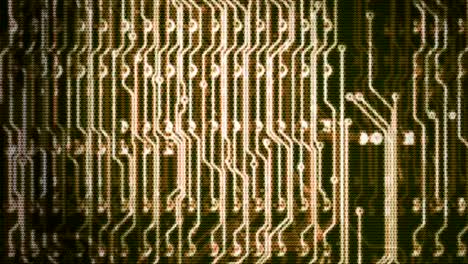 computer generated animated moving motion background showing computer circuit motherboard chipsets