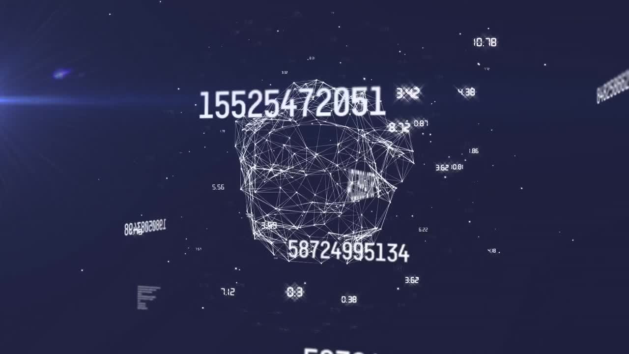 animación de números y procesamiento de datos en todo el mundo