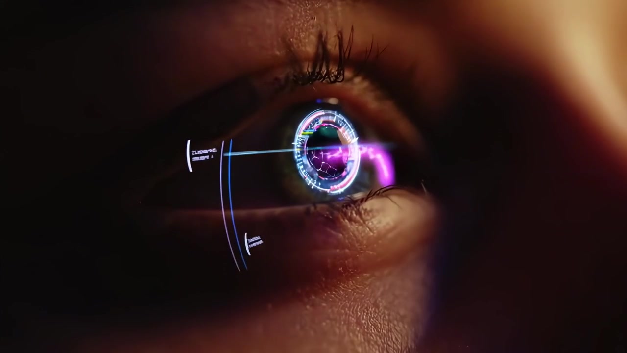 Human Eye with Futuristic Digital Interface and Augmented Reality