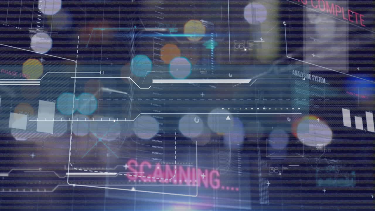 포커스 밖의 불빛을 통해 통계와 데이터 처리의 애니메이션