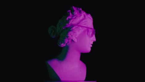 neon sculpture bust