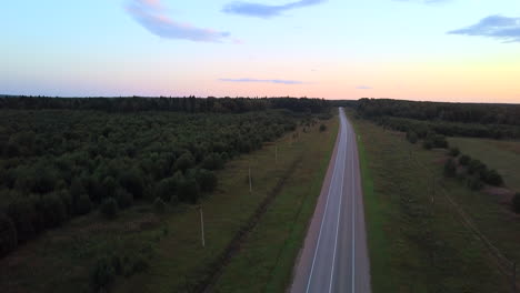 country road at sunset