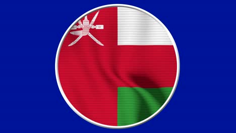 oman circular flag loop - realistic 4k flag waving in the wind