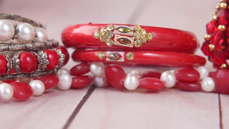 red and white bangle jewelry