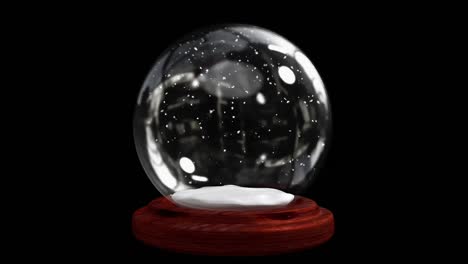 Snow-globe-on-black-background-with-alpha-channel