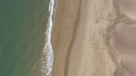 espiguette beach mediterranean sea shore aerial flight vertical top down shot