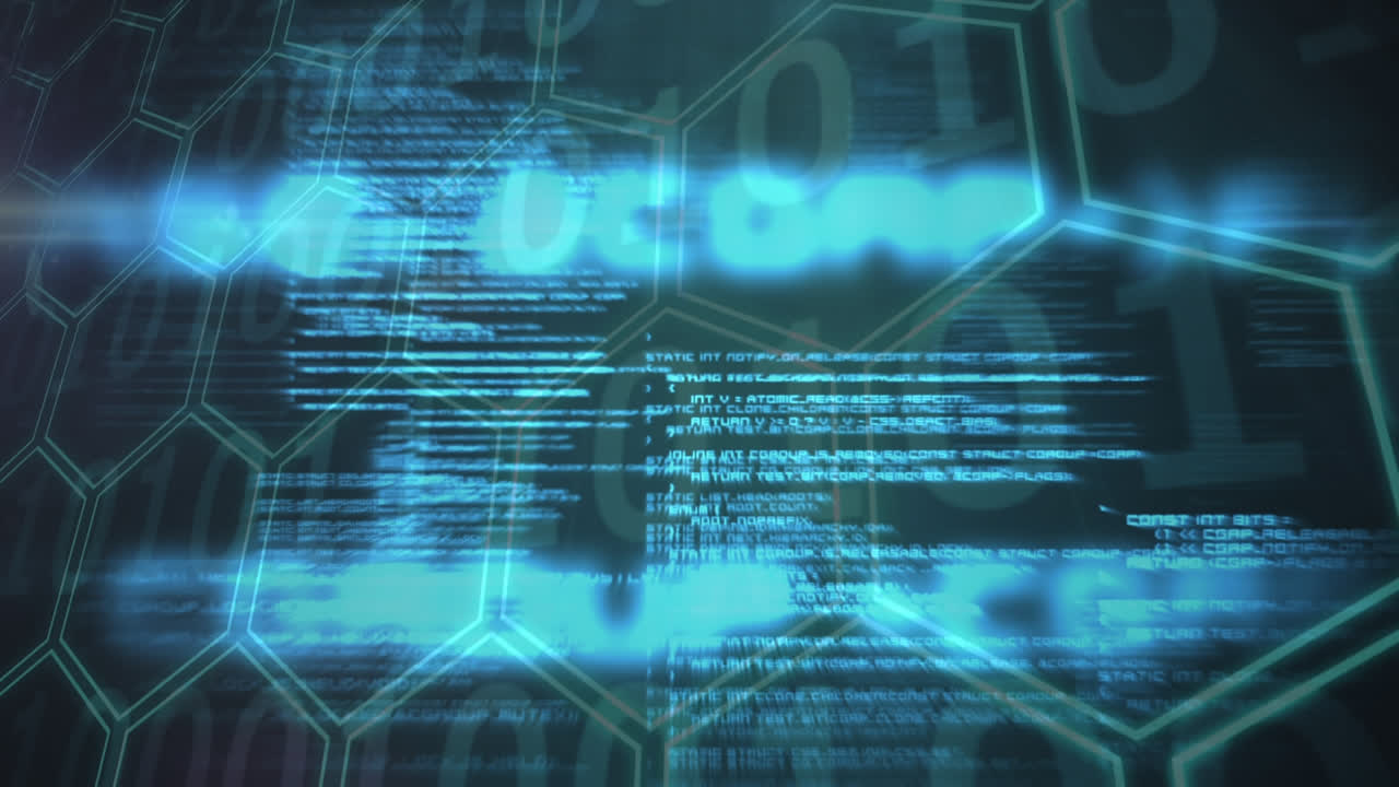 animación de datos e información flotantes en múltiples números y cuadrículas