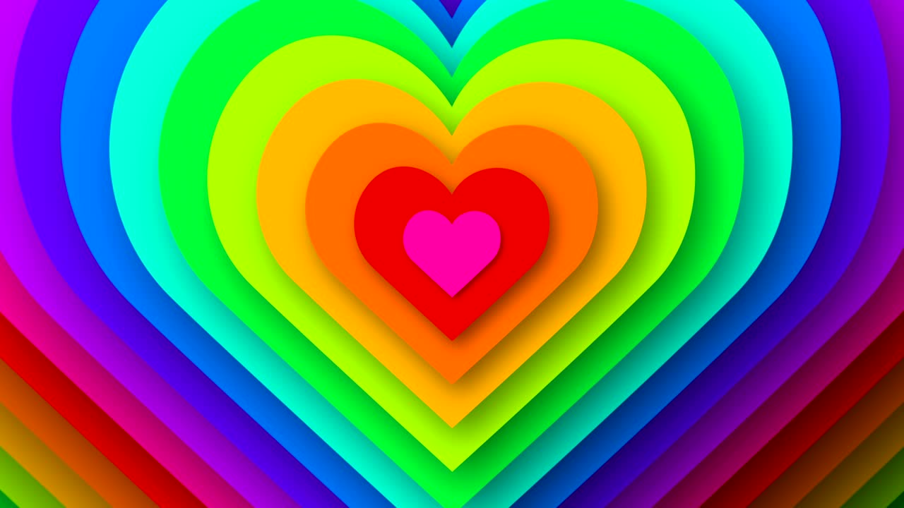 사랑의 심장이 확장하는 추상적인 배경, 원활한 루프