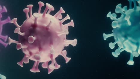 Primer-Plano-Macro-De-La-Molécula-Del-Virus-Del-Microscopio-Pandémico-Covid-19.