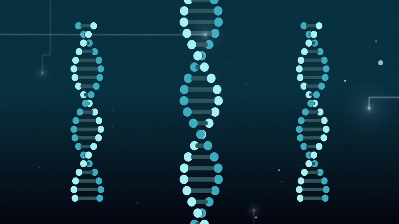 Animation of dna strands over light spots