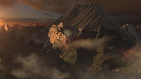 mountain landscape at sunset