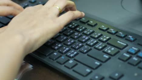 POV to the hand while typing on keyboard-business, e-sport gaming concept