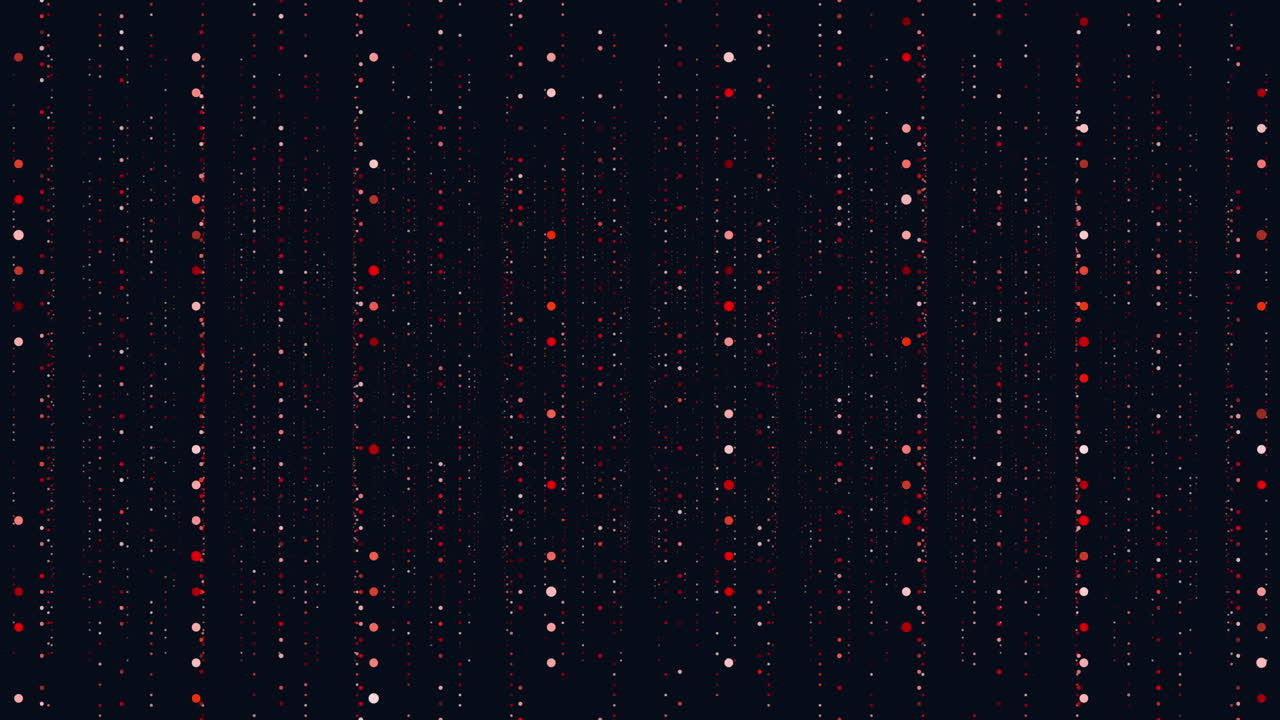 Random neon dots in rows in dark space