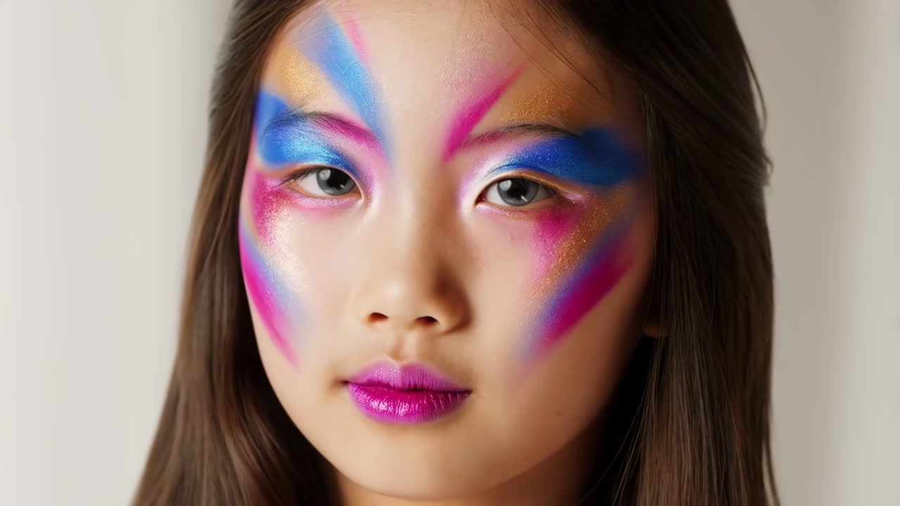 Girl with Colorful Artistic Makeup