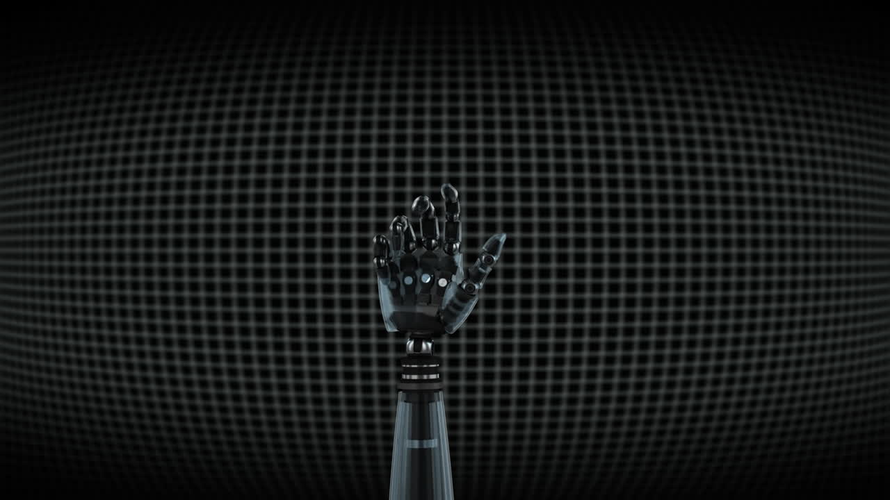 brazo del robot en el fondo de la cuadrícula