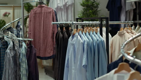 clothes display in retail store
