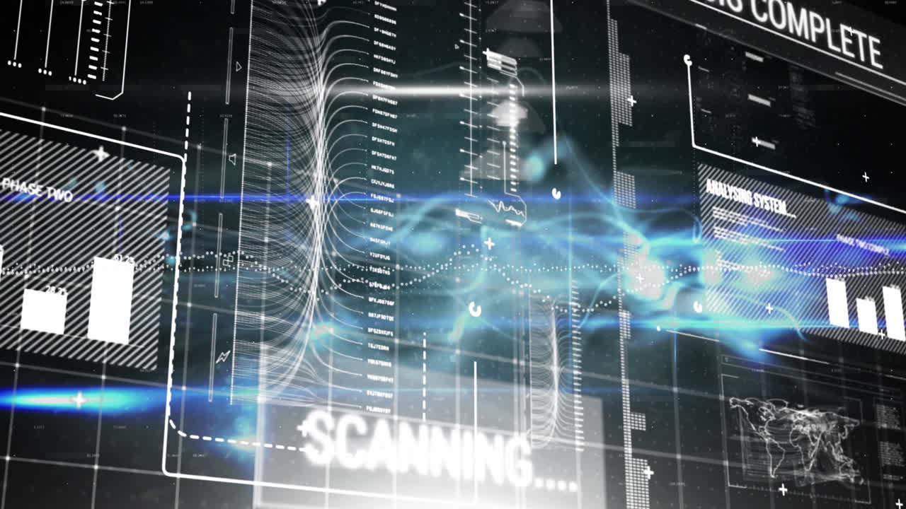 인터페이스에서 데이터 처리를 통해 빨간색과 두개골의 애니메이션