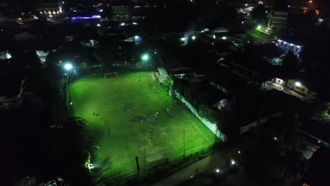 vientiane city football stadium in laos at night seen from the sky