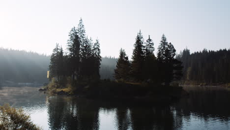 lakefront view of caumasee lake flims switzerland in