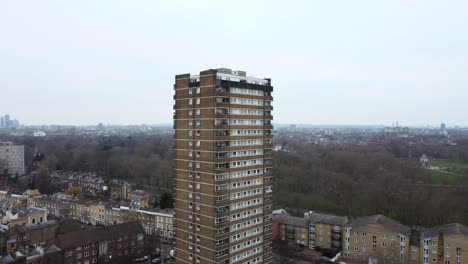 aerial view high rise apartment building