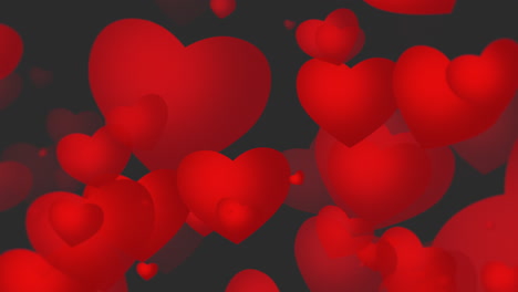 Floating-hearts-vibrant-red-circles-of-love-on-glossy-black-background