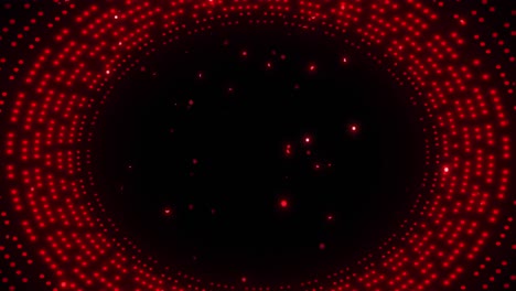 Animación-De-Círculos-Rojos-Brillantes-Giratorios-Sobre-Fondo-Negro