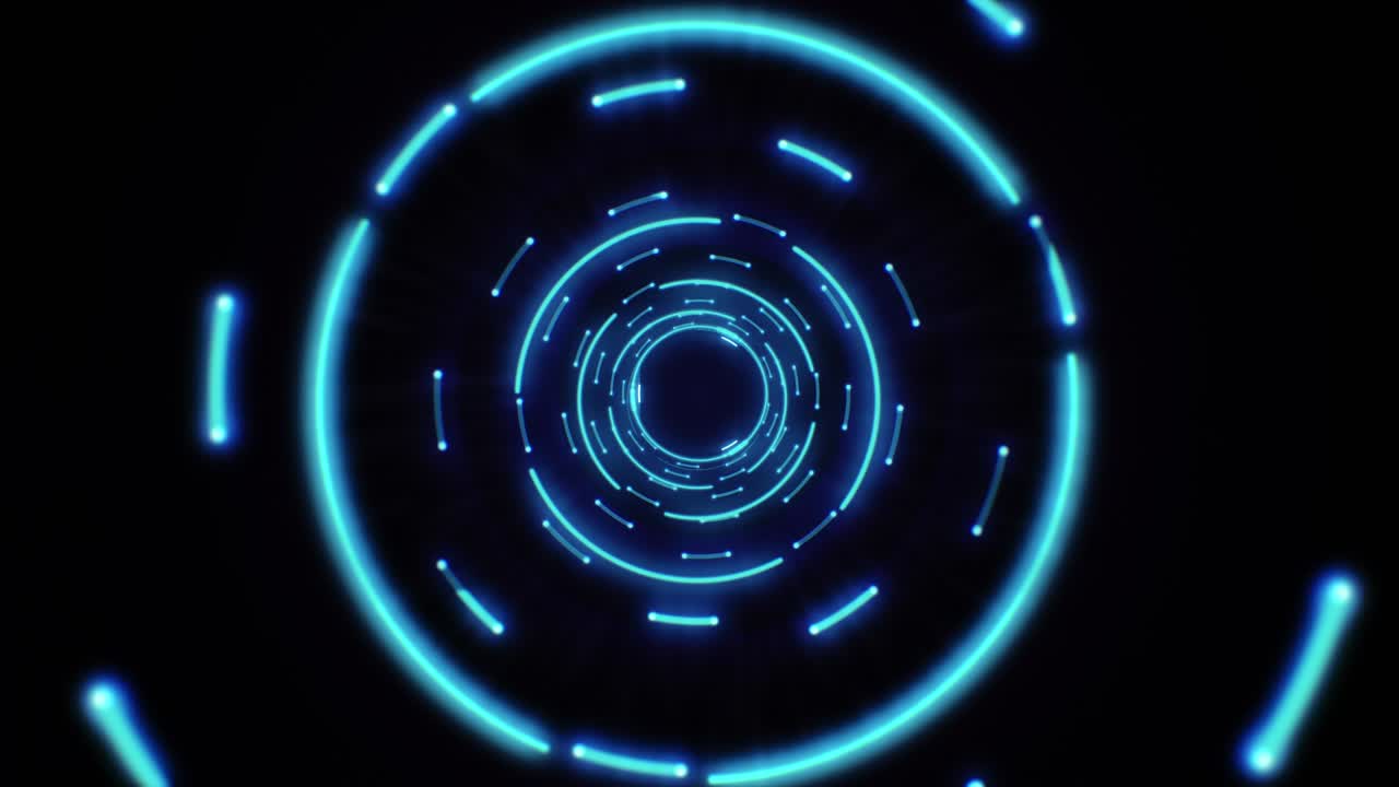 Futuristic illumination neon space cyber tunnel