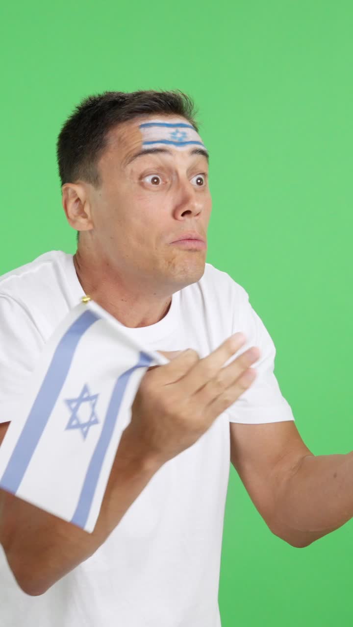Man cheering for Israel, angry with the decision of referee
