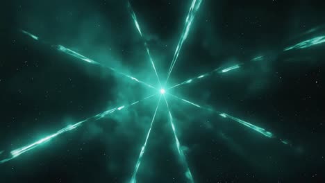 green energy starburst in space
