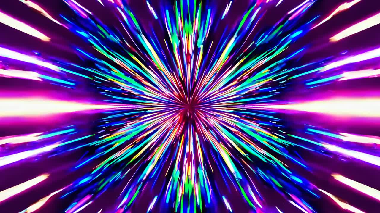 Abstract Colorful Light Trails and Neon Lines