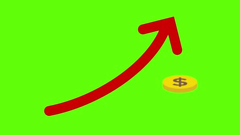 animation of a business growth on a green screen background