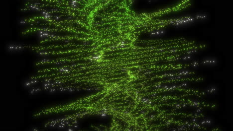 3D Camera Rotating around Abstract Tree of Life with Glowing Green Quantum Particles - 4K Animation Motion Design Background