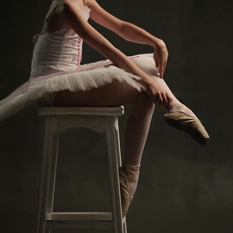 young ballerina posing in studio