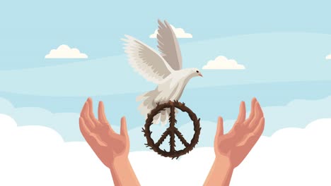 international peace day animation with dove