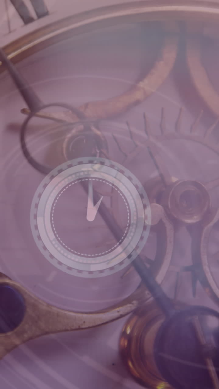 animación del mecanismo de reloj sobre reloj